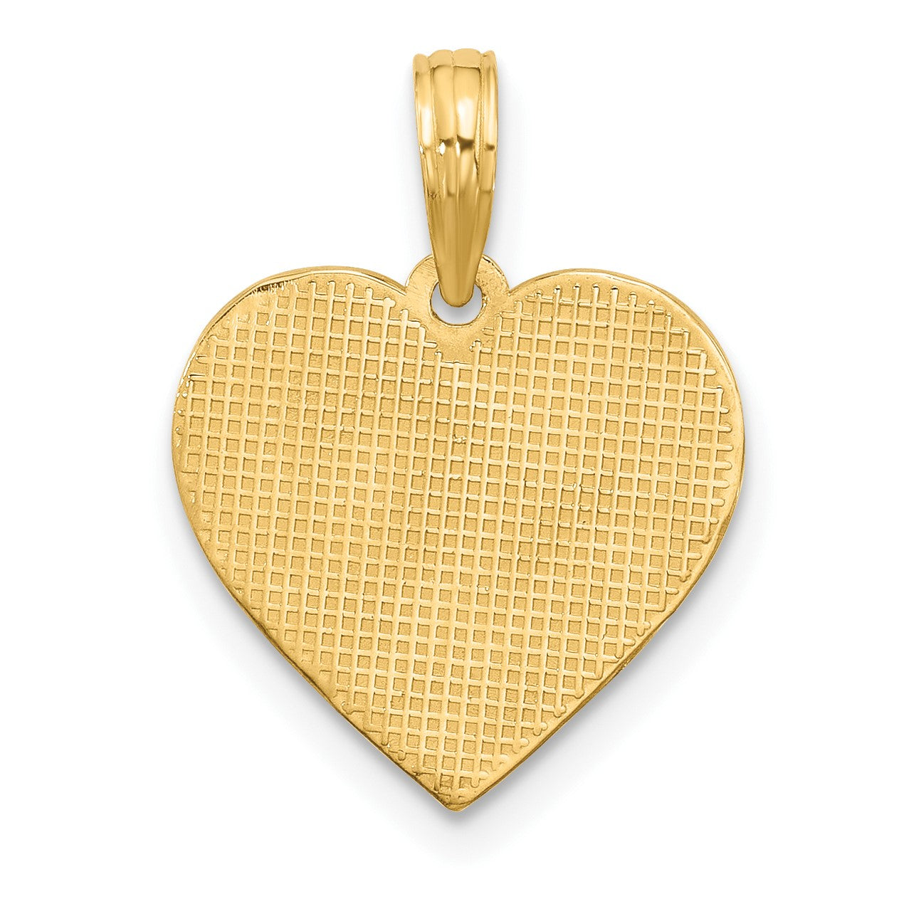 14K Polished Fancy EKG Heartbeat Charm