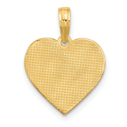 14K Polished Fancy EKG Heartbeat Charm