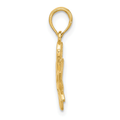 14K Polished Fancy Flower Charm