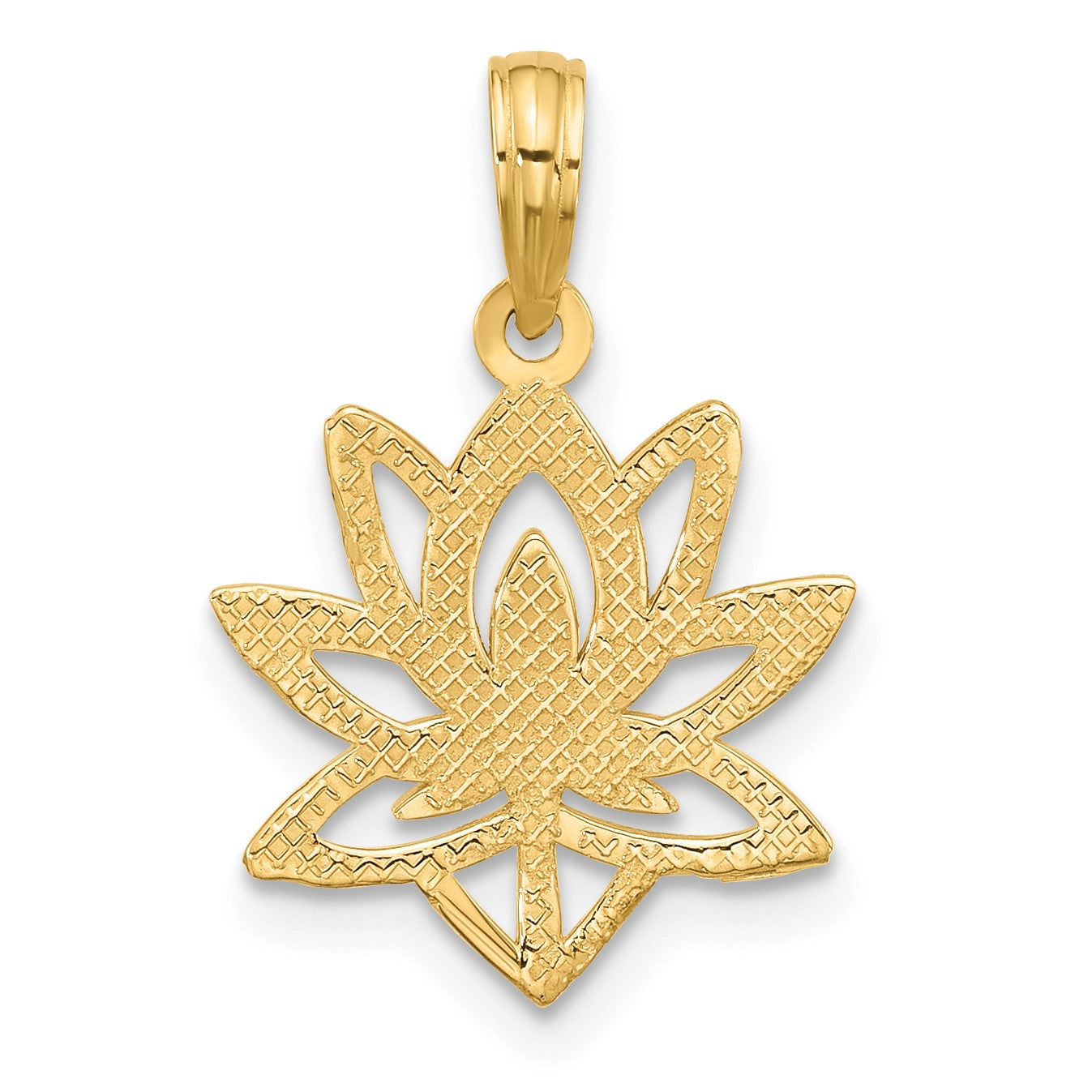 14K Polished Fancy Flower Charm