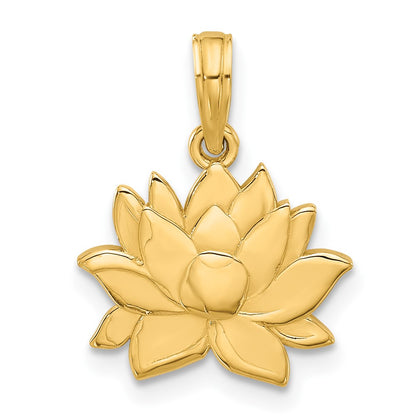 14KY Polished Flower Pendant