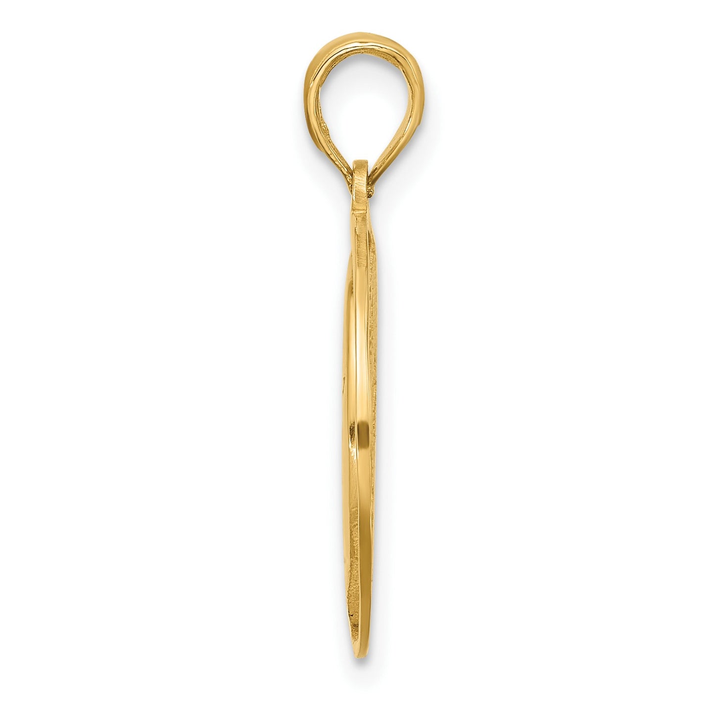 14K Polished Moon and Stars Charm