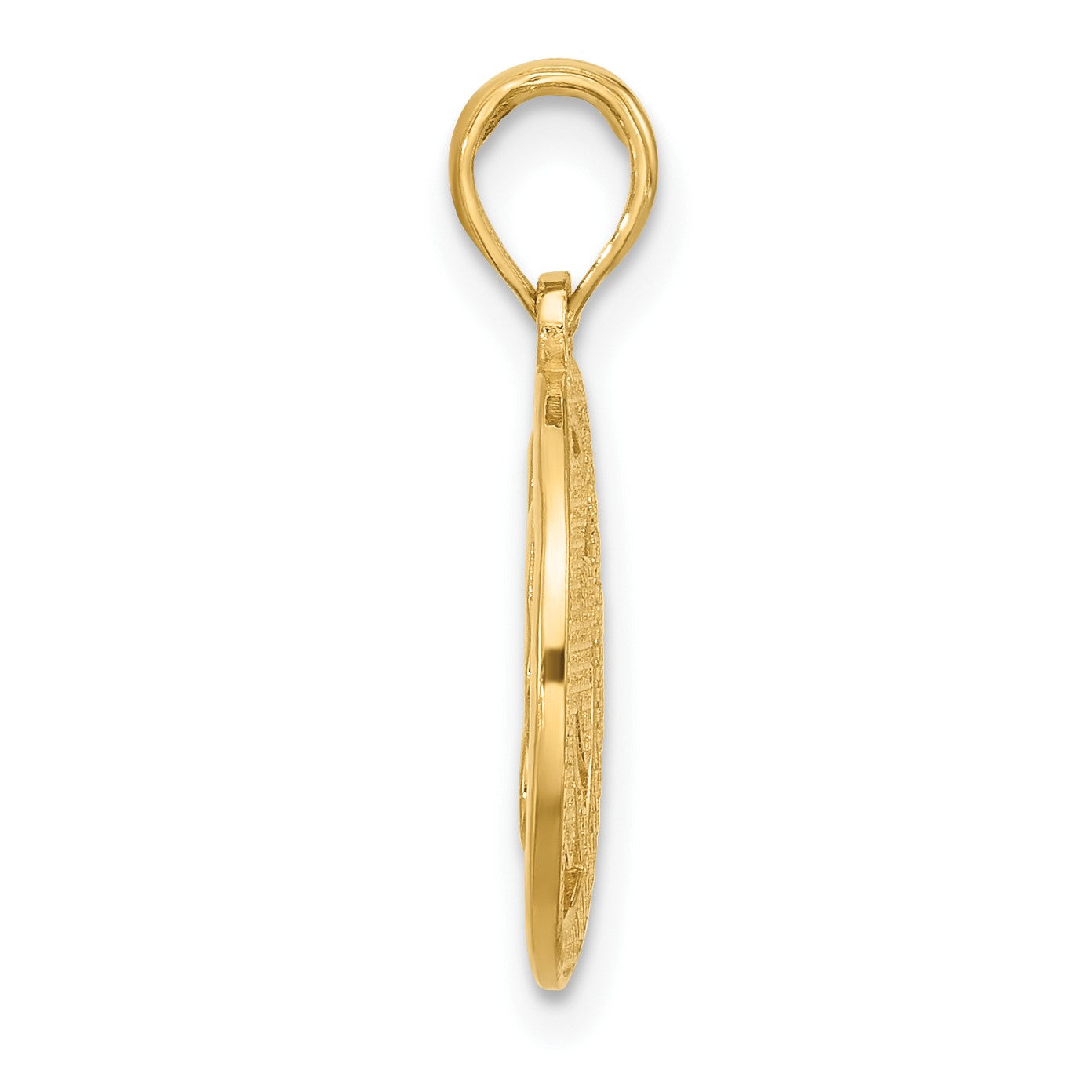 14K Polished Fancy Shamrock in Circle Charm