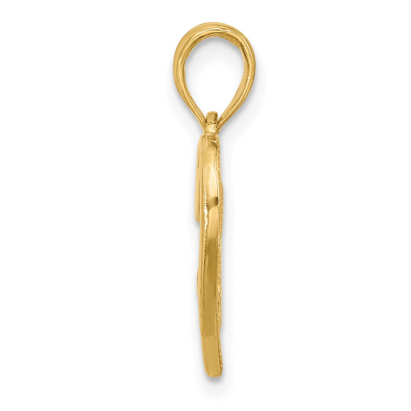 14K Polished Fancy LOVE Script and Hearts Charm