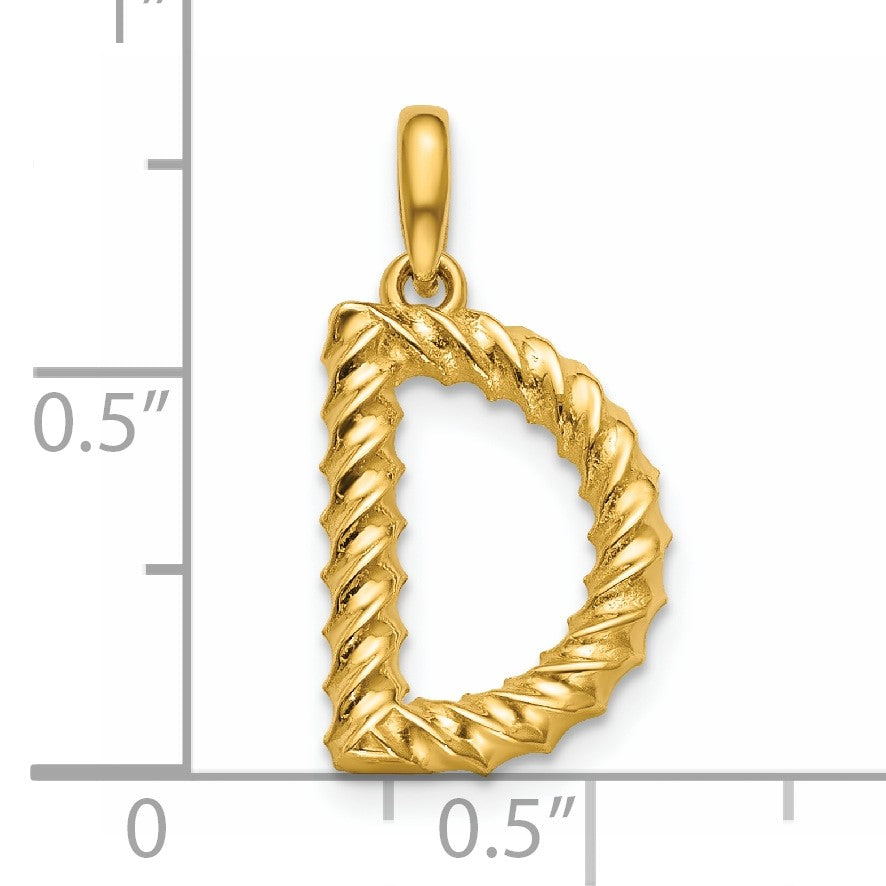 14ky Fancy Twist Letter D