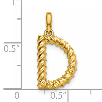14ky Fancy Twist Letter D