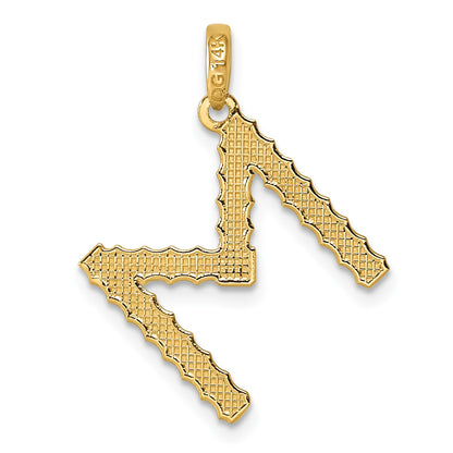 14ky Fancy Twist Letter M
