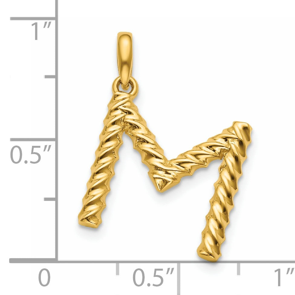 14ky Fancy Twist Letter M