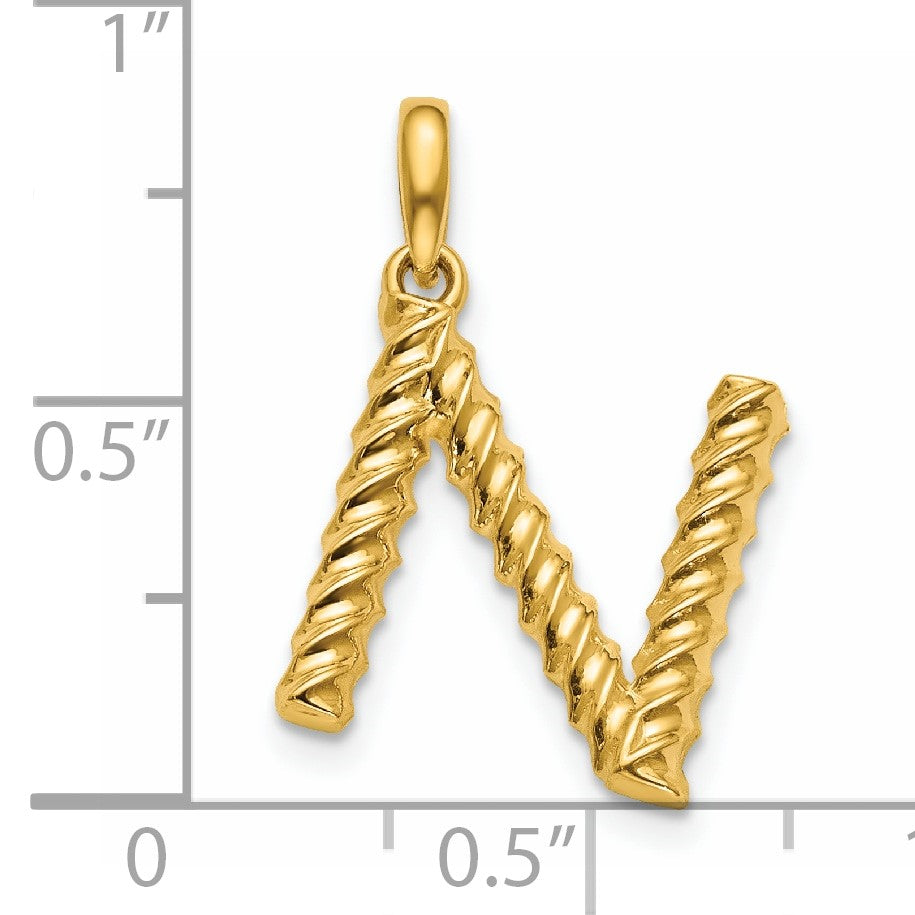 14ky Fancy Twist Letter N
