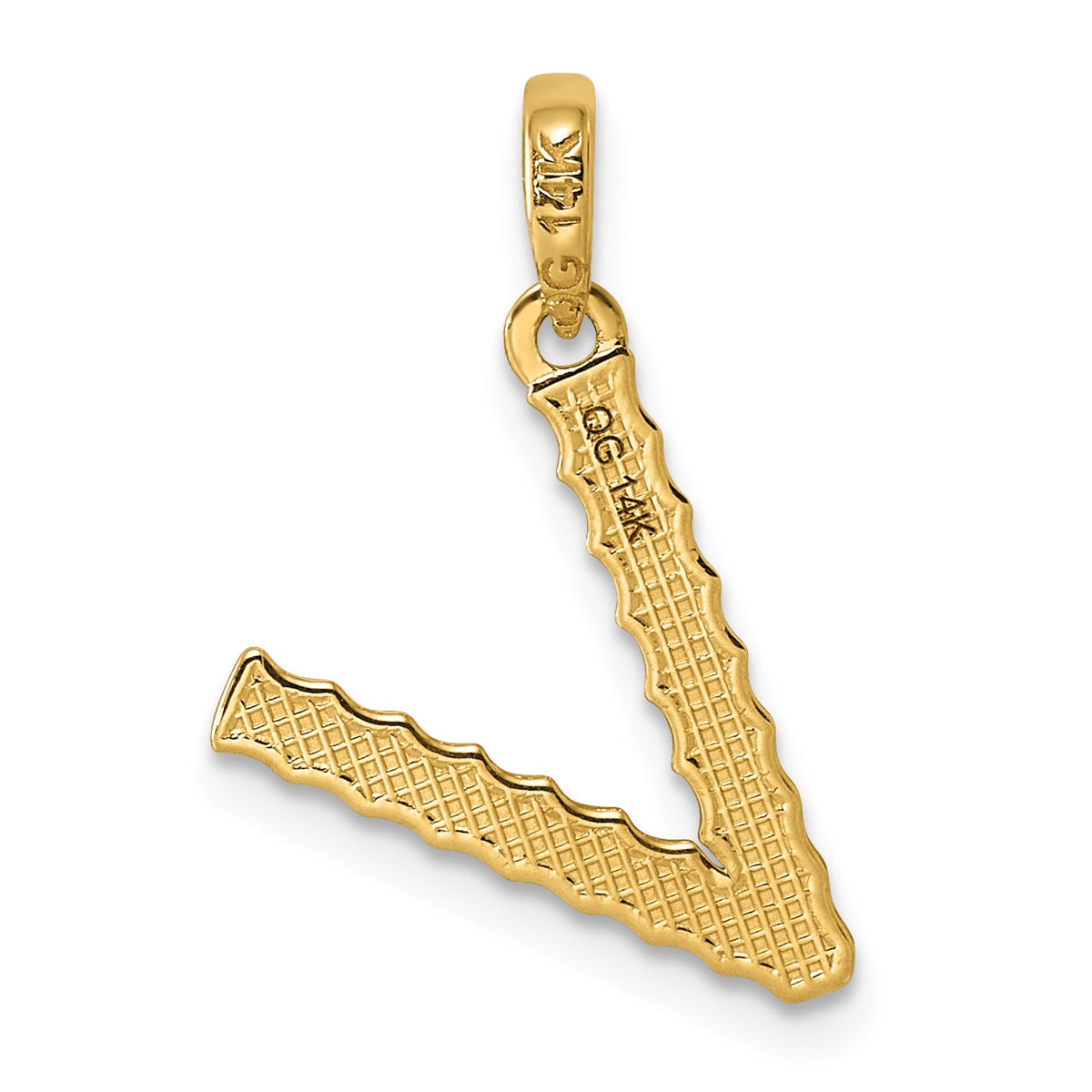 14ky Fancy Twist Letter V