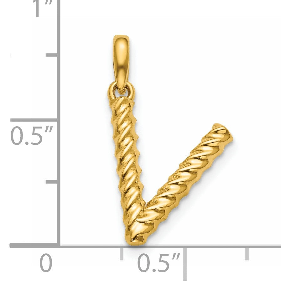 14ky Fancy Twist Letter V