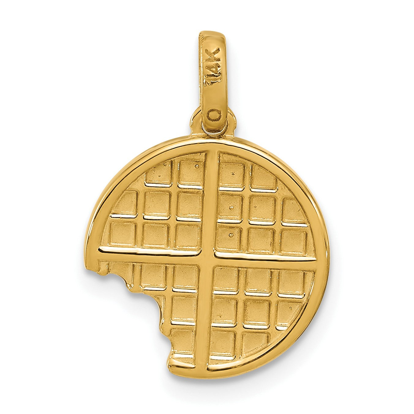 14k Fancy Epoxy Waffle With Bite Missing Charm