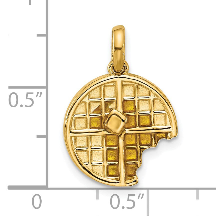 14k Fancy Epoxy Waffle With Bite Missing Charm