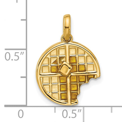 14k Fancy Epoxy Waffle With Bite Missing Charm