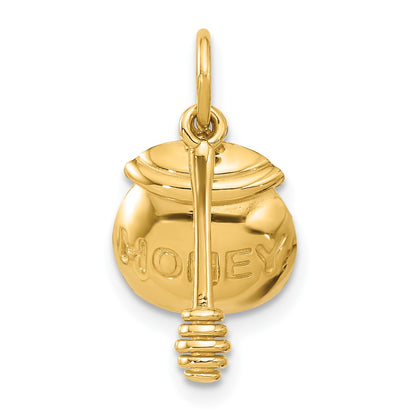 14k Fancy HONEY Pot With Dipper Charm