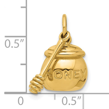 14k Fancy HONEY Pot With Dipper Charm