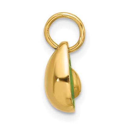 14k 3-D Green Epoxy Fancy Avocado Charm