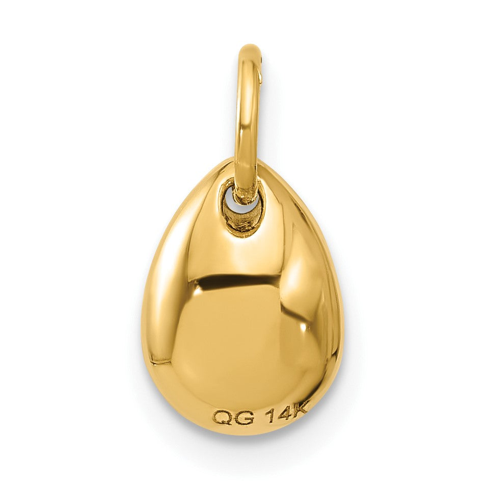 14k 3-D Green Epoxy Fancy Avocado Charm