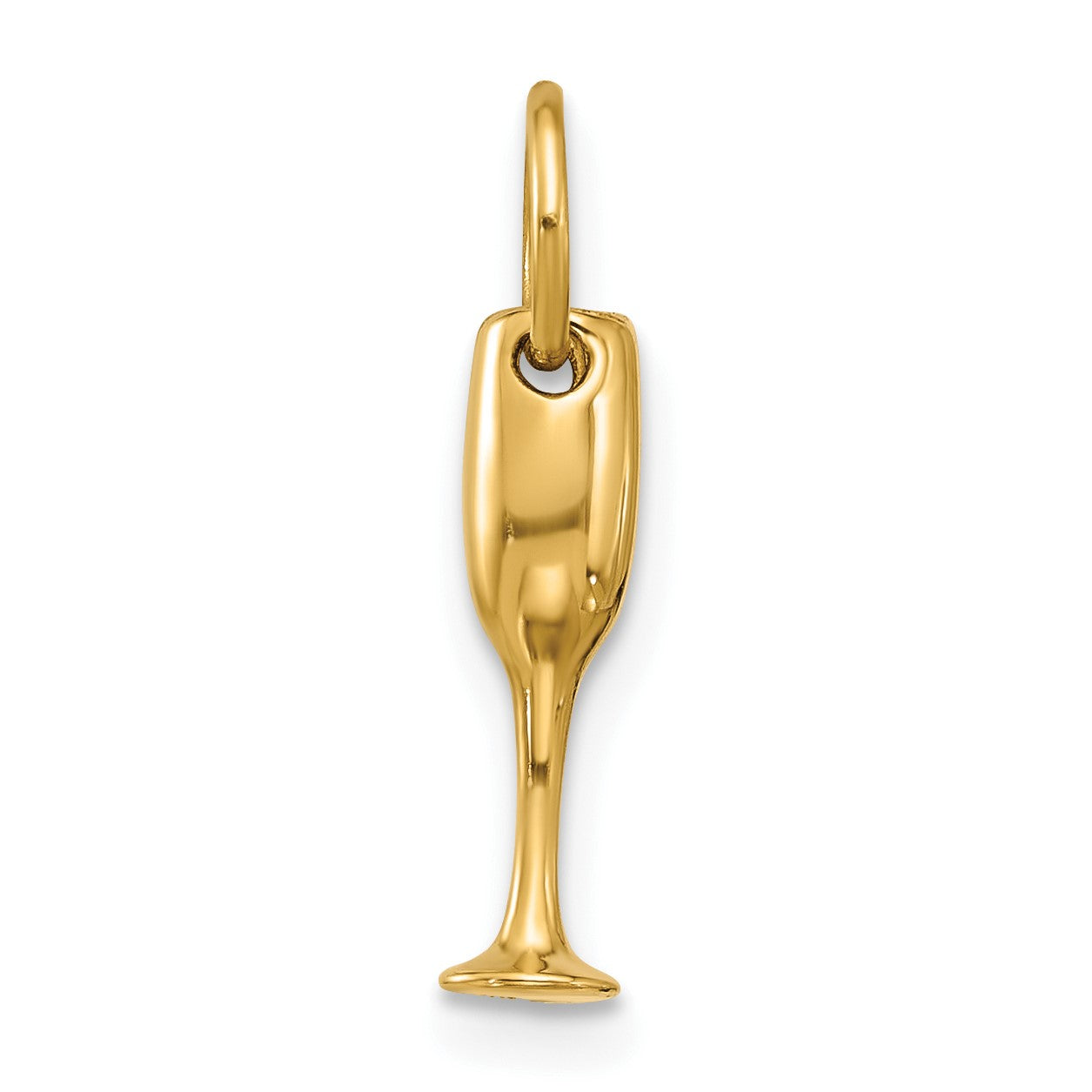 14k Fancy Champagne Flute Charm