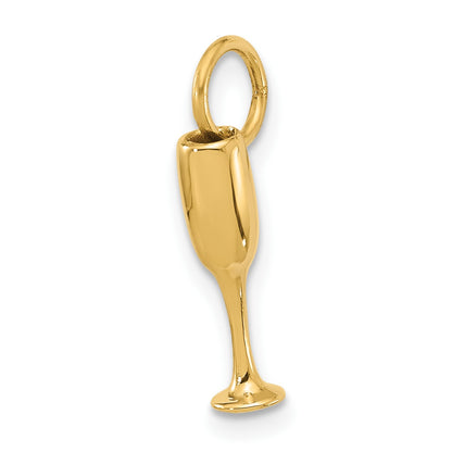 14k Fancy Champagne Flute Charm
