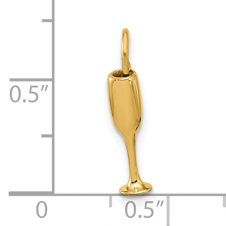14k Fancy Champagne Flute Charm
