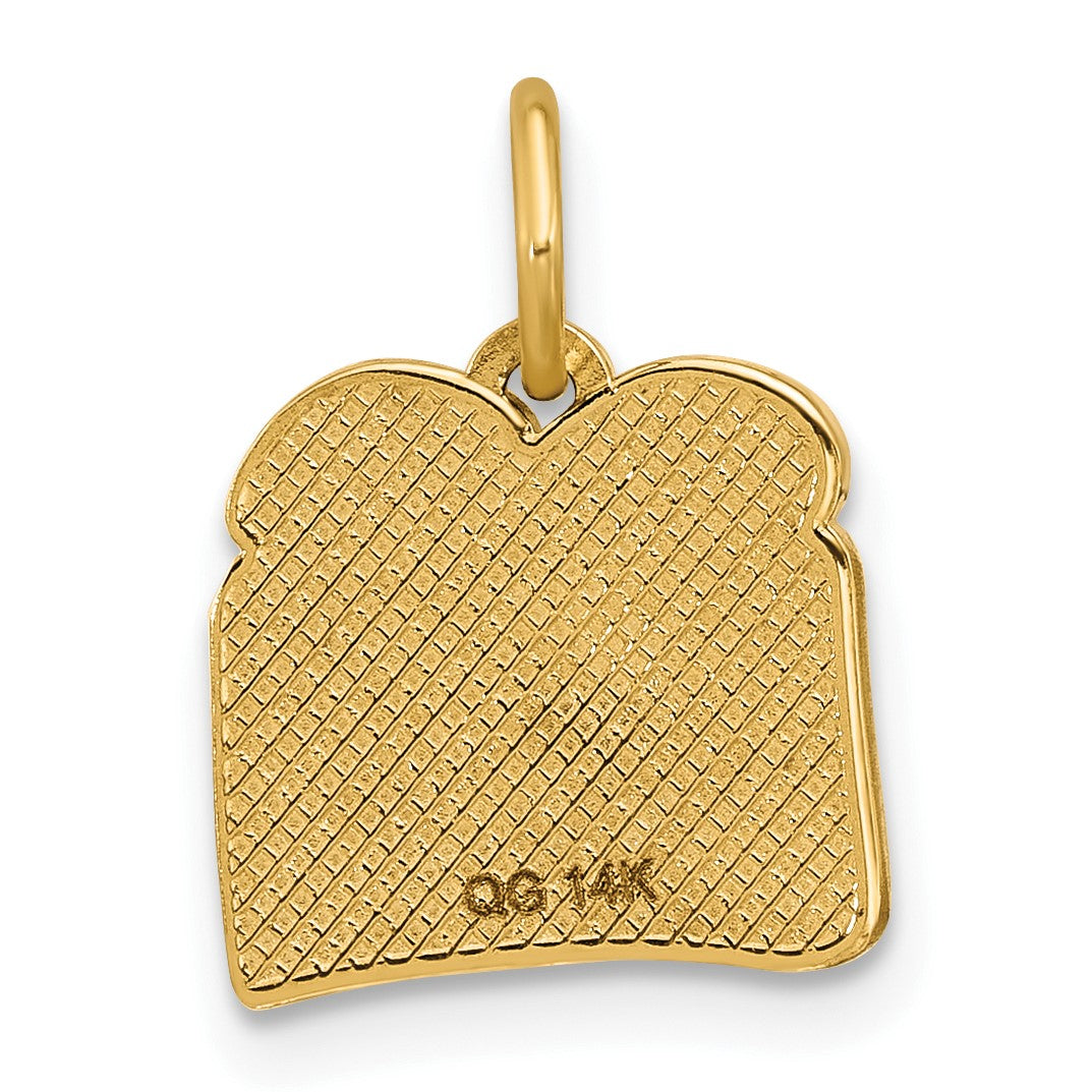 14k White Enameled Fancy Egg on Toast Charm