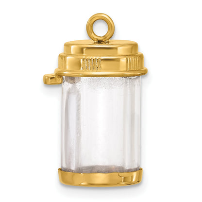 14k Fancy Pill Bottle Charm
