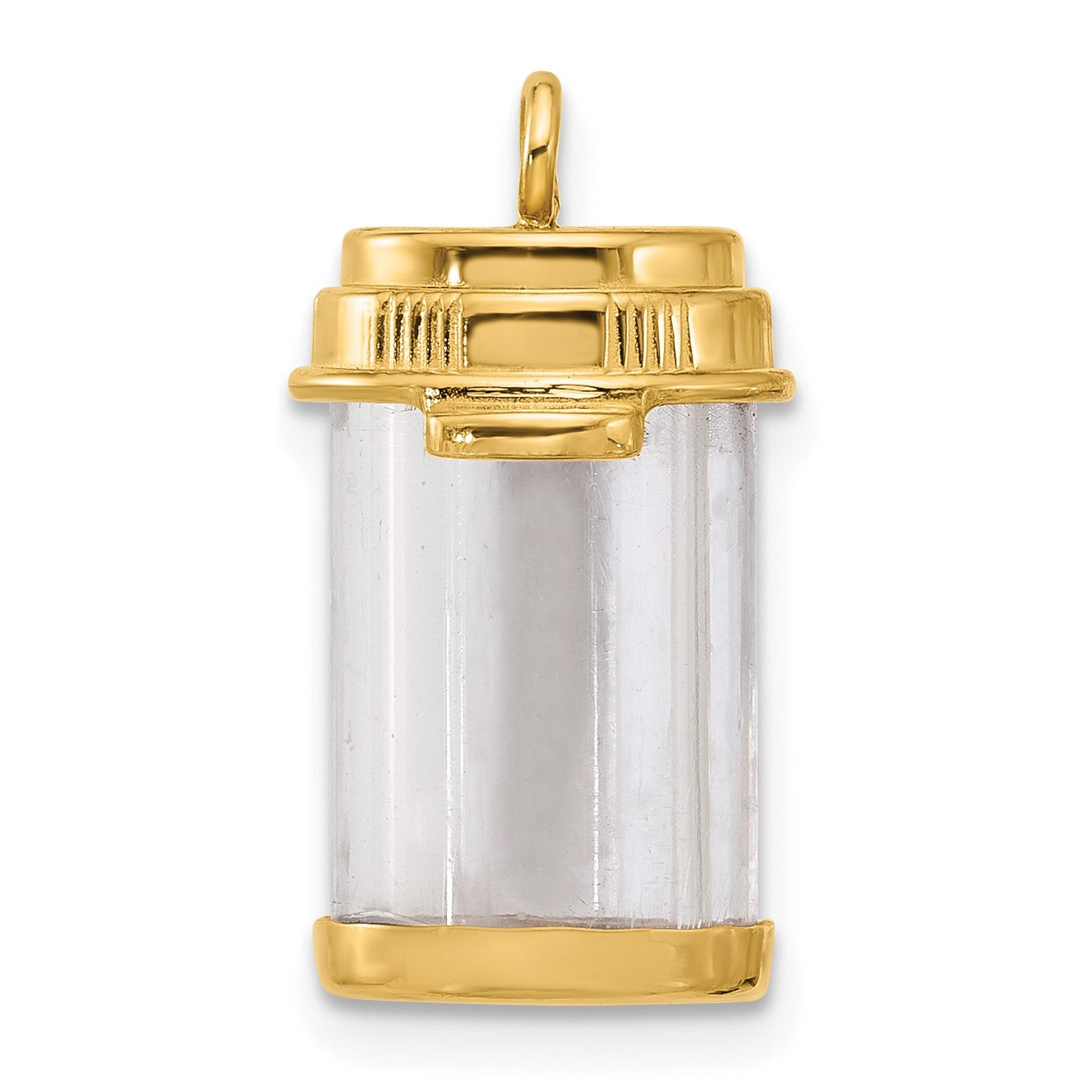14k Fancy Pill Bottle Charm
