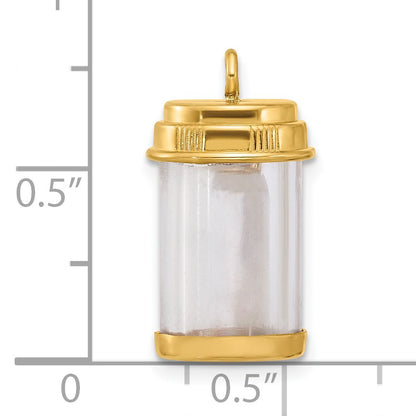 14k Fancy Pill Bottle Charm