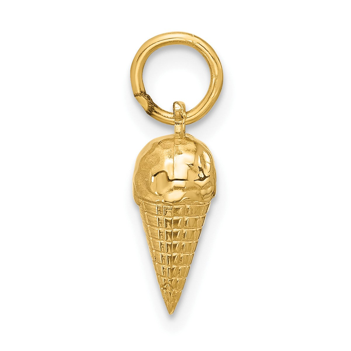 14k Fancy Ice Cream Cone Charm