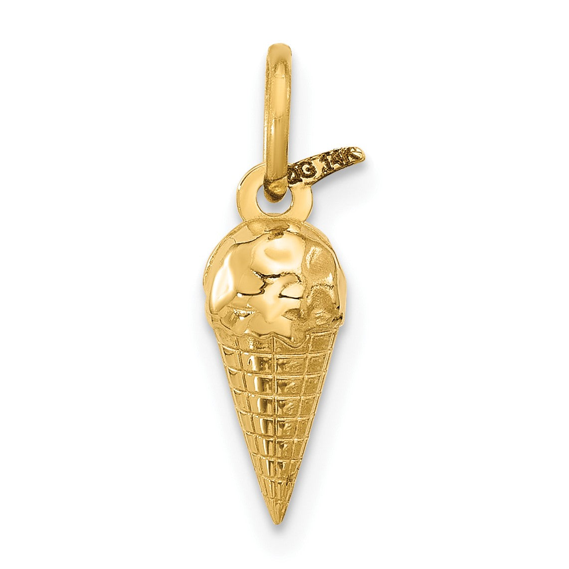 14k Fancy Ice Cream Cone Charm