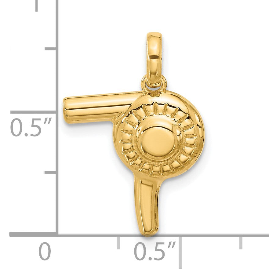 14k Fancy Hairdryer Charm