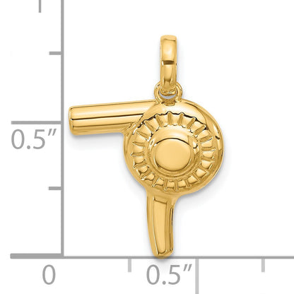 14k Fancy Hairdryer Charm