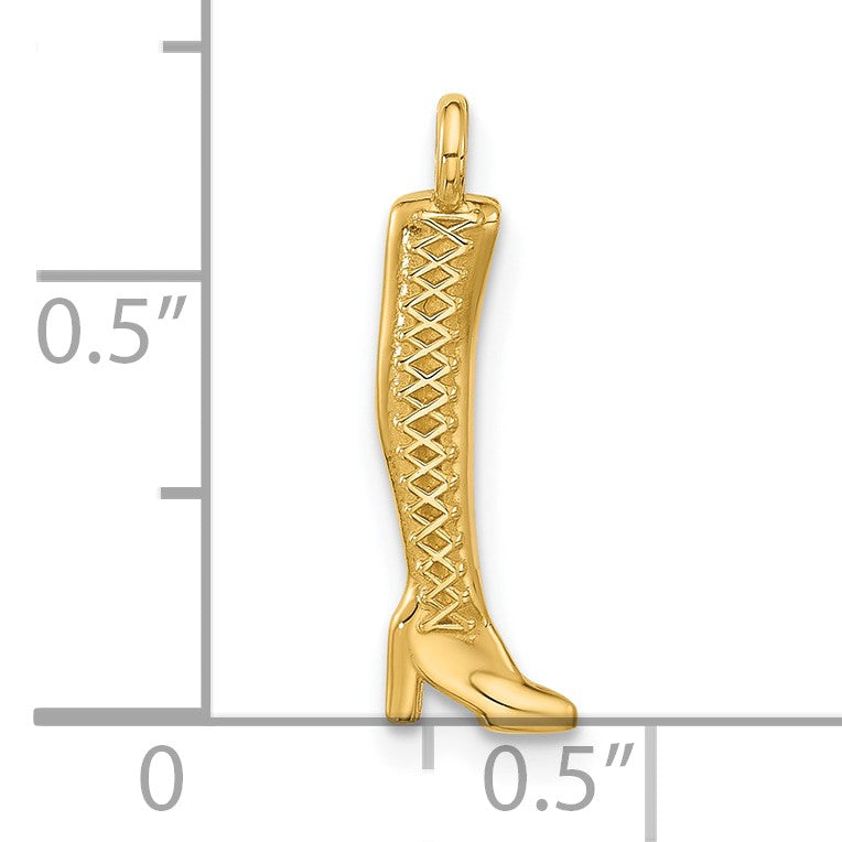14k Fancy Thigh High Boot Charm