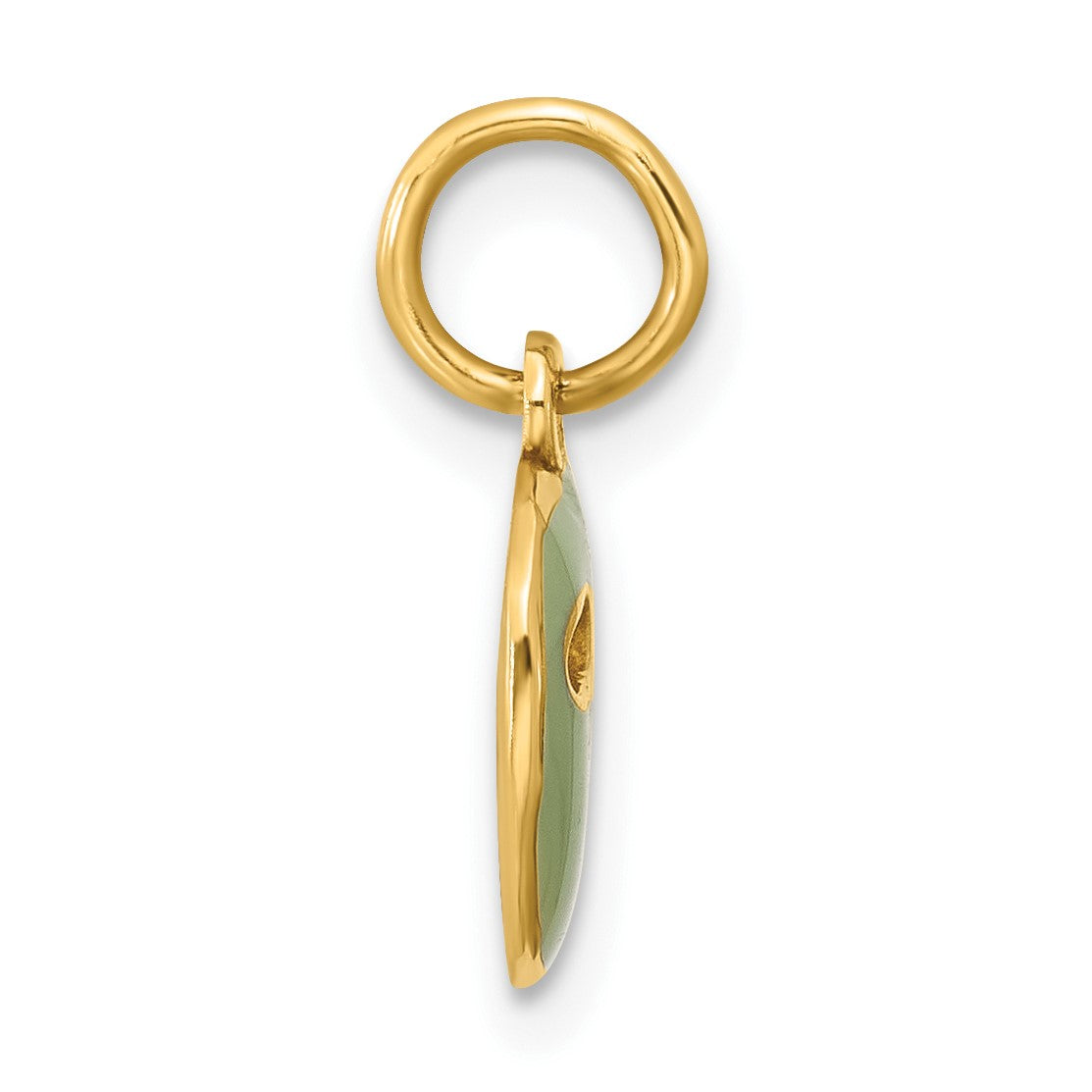 14k Green Enameled Fancy Face Mask Charm