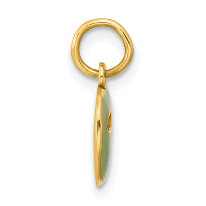 14k Green Enameled Fancy Face Mask Charm