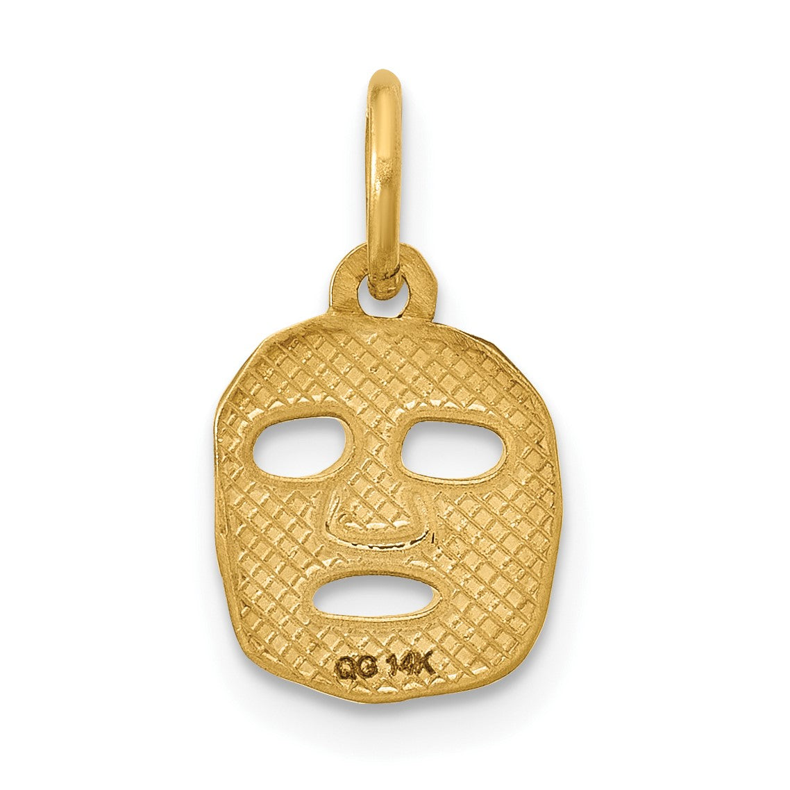 14k Green Enameled Fancy Face Mask Charm
