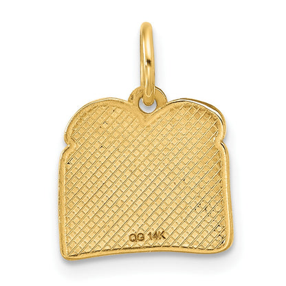 14k Red Enameled Fancy Toast and Jam Charm