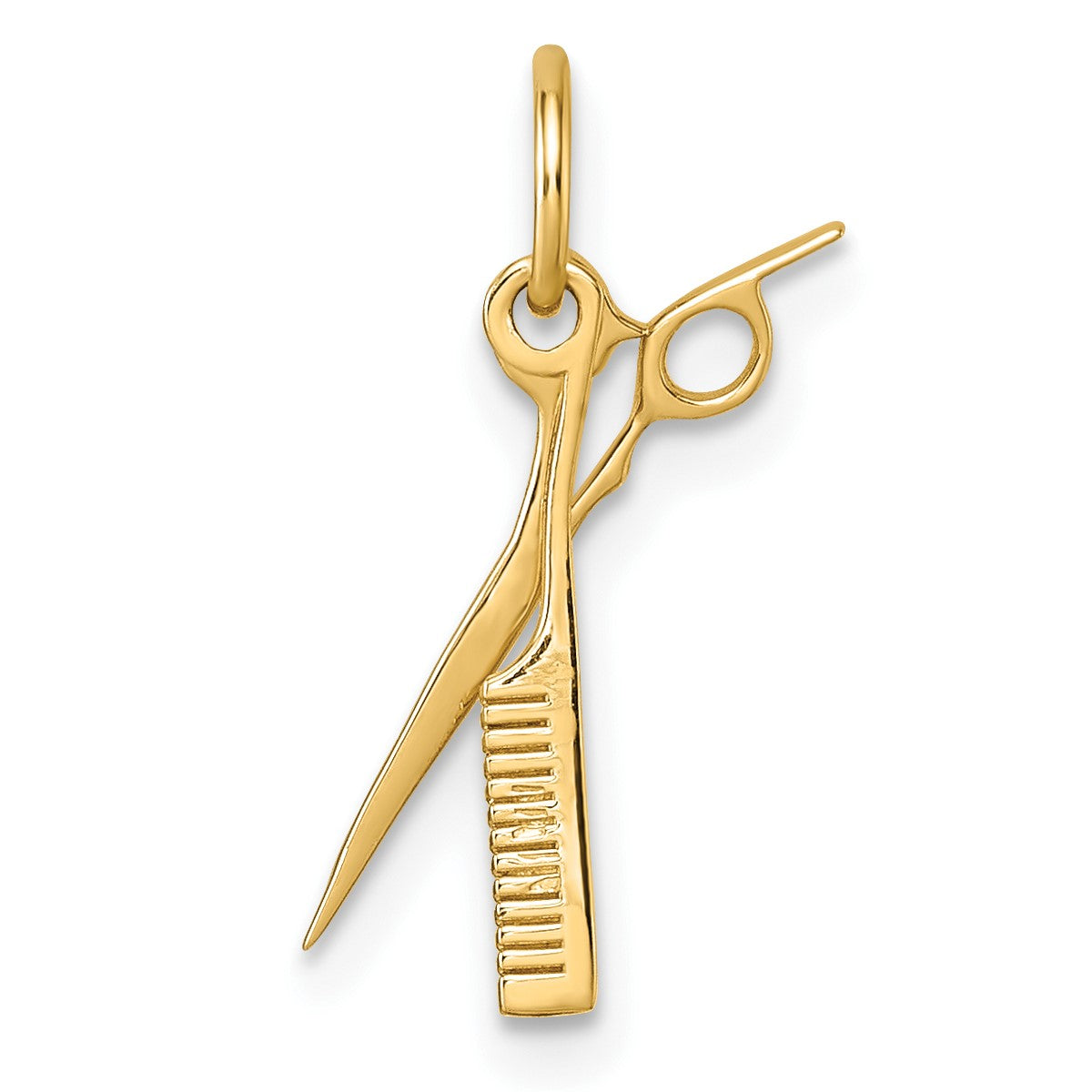 14k Fancy Comb and Scissors Pendant