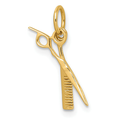 14k Fancy Comb and Scissors Pendant
