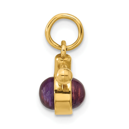 14k Fancy Amethyst Cabochon Perfume Bottle Charm