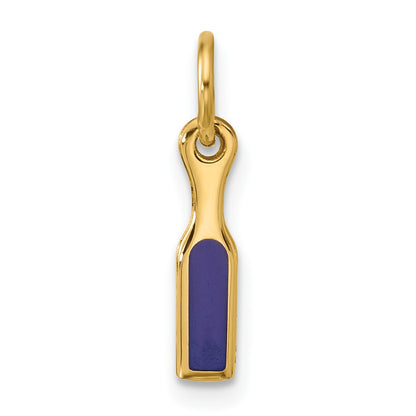 14k Blue Enameled Fancy Hairbrush Charm