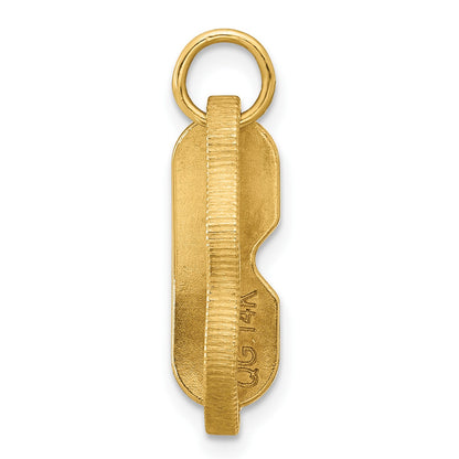 14k Black Enameled Sleep Mask Charm