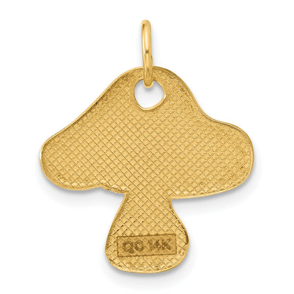 14k Enameled Flat Toadstool Charm