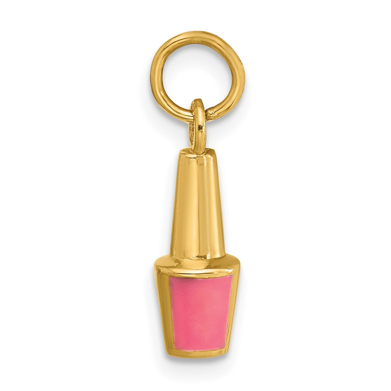 14k Pink Enameled Nail Polish Charm