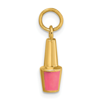 14k Pink Enameled Nail Polish Charm