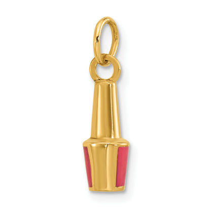 14k Pink Enameled Nail Polish Charm