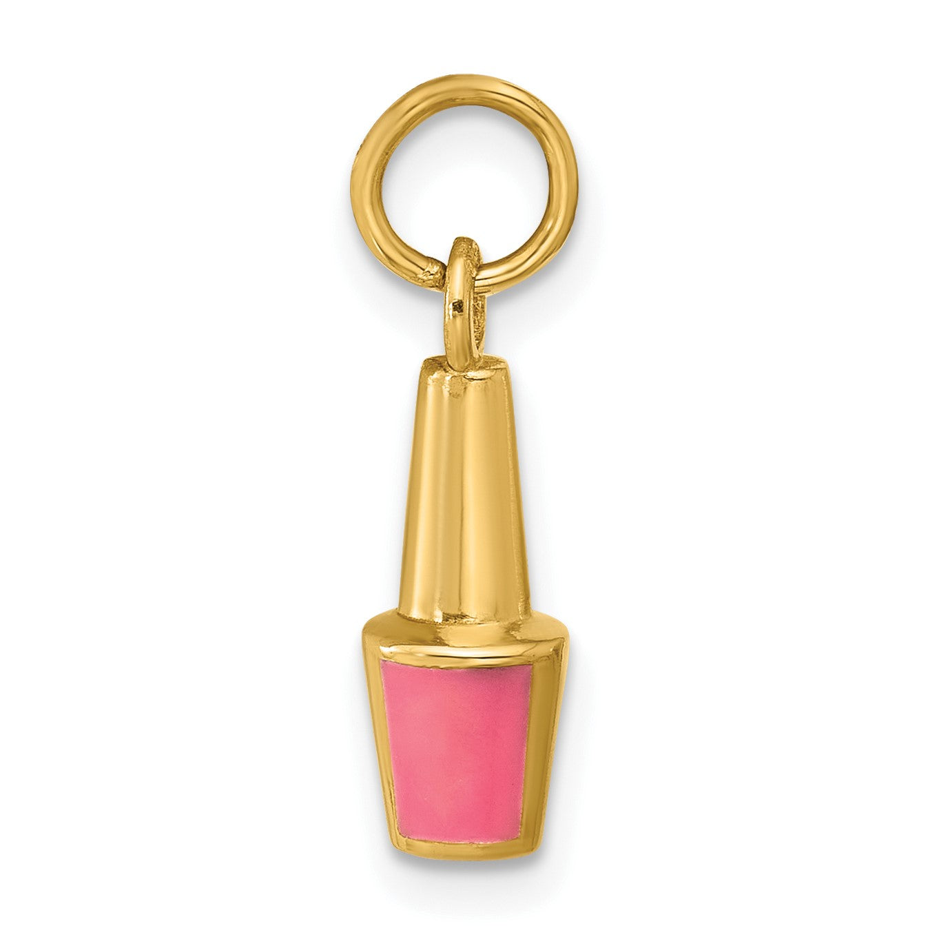 14k Pink Enameled Nail Polish Charm
