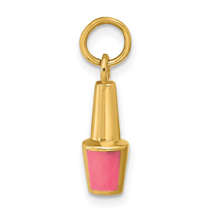 14k Pink Enameled Nail Polish Charm