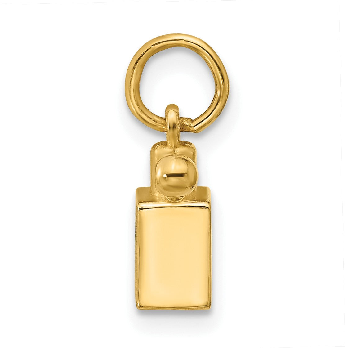 14k Blue Enameled Square Perfume Bottle Charm